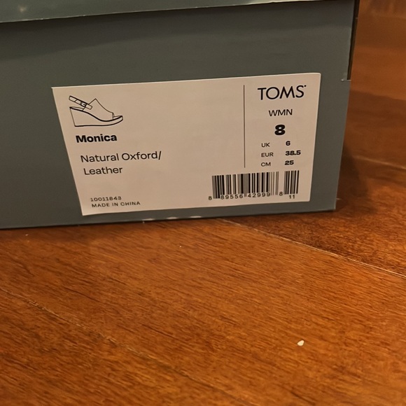Brand New Toms Monica Wedge Shoes 8 - Picture 2 of 7